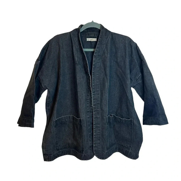 Micaela Greg Black Denim Overcoat - Picture 1 of 7